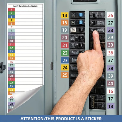 Circuit Breaker Label Sticker Set – Handwritten Stickers for Electrical Panels, Boxes & Shielding Covers