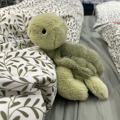 Kids’ Cute Super Green Stuffed Turtle Plush Toy – Soft Animal Gift, 28/35/40CM
