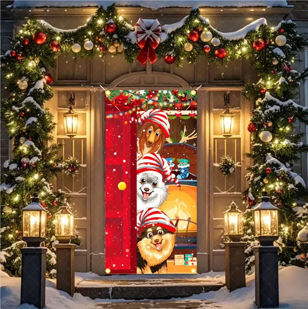 Christmas Hanging Door Banner – Antithetical Couplet Wall Decoration for Merry Christmas 2026 Party & Xmas Gift