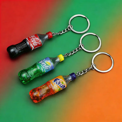 Mini Beverage Bottle Keychain - Creative Unisex Bag Charm, Apparel Accessory & Party Gift