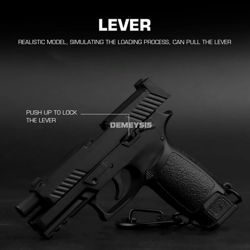 Tactical Mini Pistol Keychain - P320 G17 Gun Shape Detachable Key Ring Realistic Model Toy Decoration