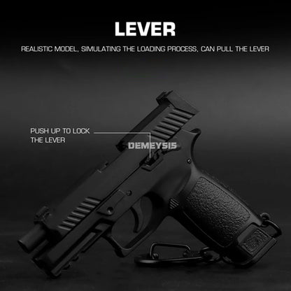 Tactical Mini Pistol Keychain - P320 G17 Gun Shape Detachable Key Ring Realistic Model Toy Decoration