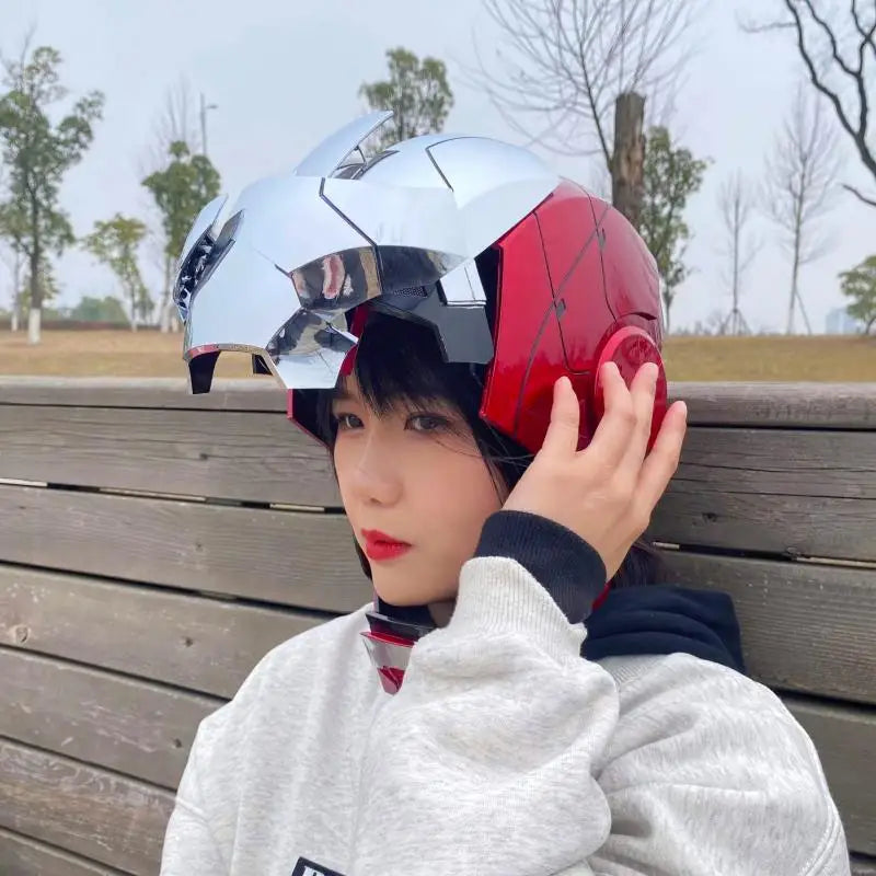AutoKing 1:1 Mk5 Iron Man Helmet - Voice Control, Light-Up Eyes, Electric Wearable Cosplay Toy for Adults, Ideal Christmas Gift