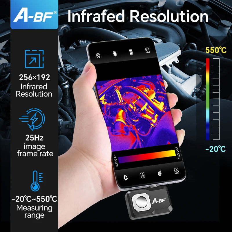 A-BF RX-450 Thermal Imaging Camera - 256×192 Industrial PCB Heat Pipe Detector for USB-C Phones