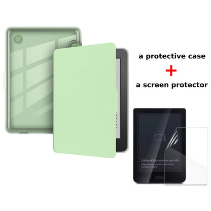 Kobo Clara 2E Case with Screen Protector — 6" Auto Sleep Leather Magnetic Cover & Transparent Acrylic Funda