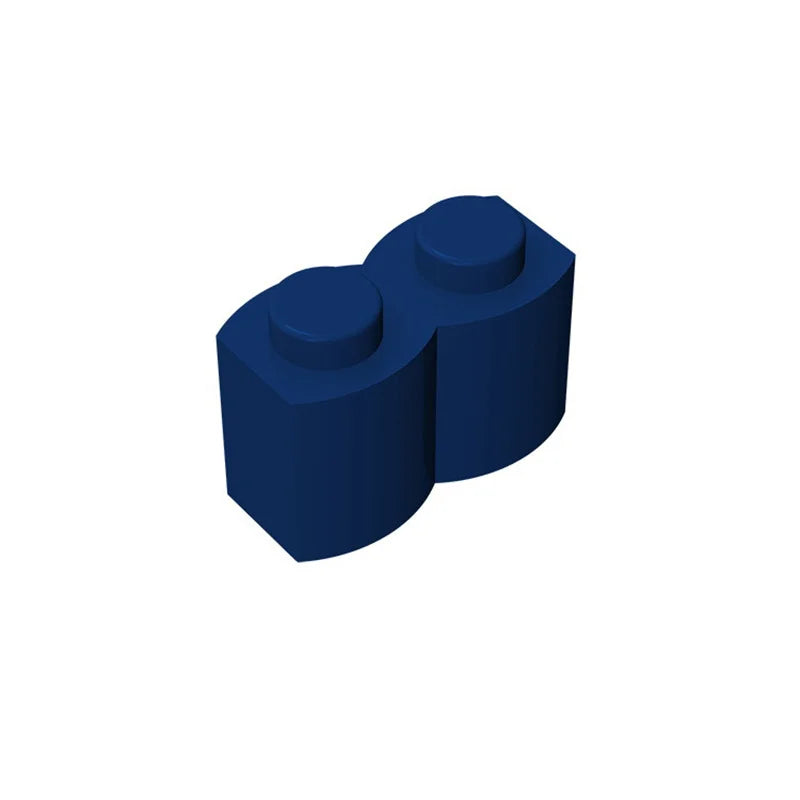 50-Piece 1x2 Log Profile Building Bricks - Modified Modular Blocks for MOC, GBC & Technical Construction Sets