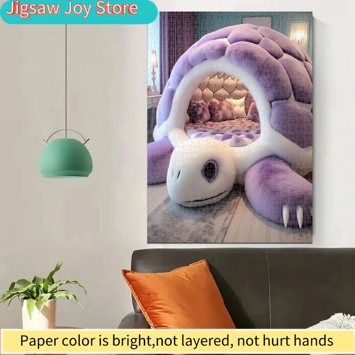 Halloween 1000-Piece Puzzle - Purple Turtle Bed Plush-Themed Home Decor