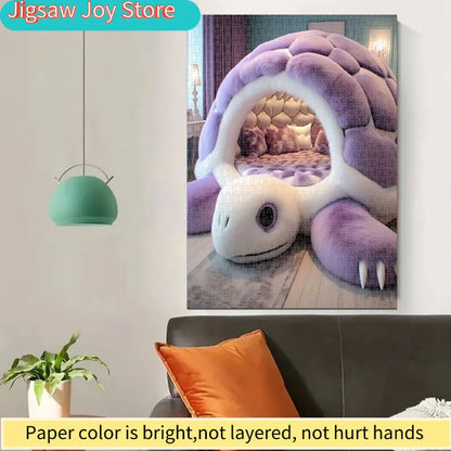 Halloween 1000-Piece Puzzle - Purple Turtle Bed Plush-Themed Home Decor