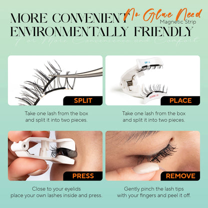 VYRILA Soft Magnetic Eyelashes – No Glue 3D Reusable Lashes for Natural Look & Easy Eye Makeup Application