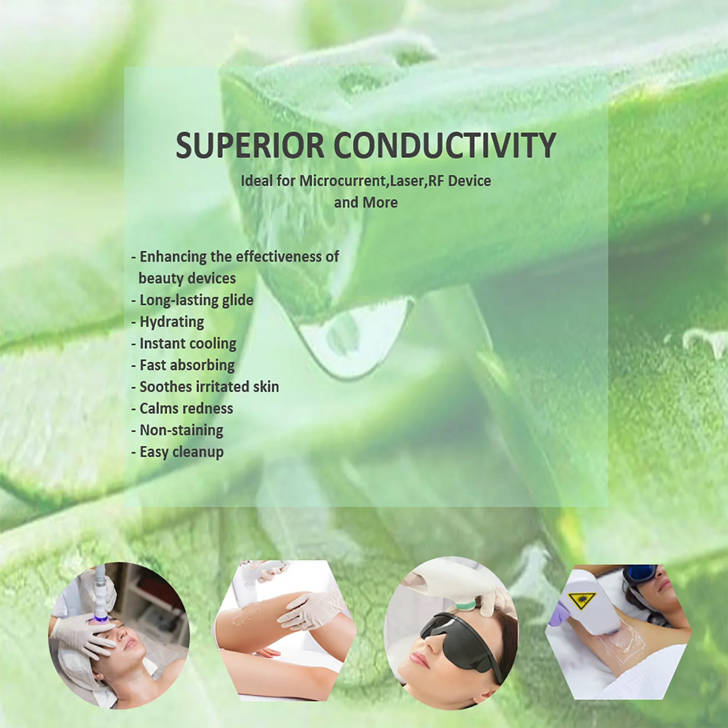 2.5L Gel Conductor – Clear Contact Gel for Radiofrequency & Cavitation Ultrasound Beauty, Face & Body Skin Care