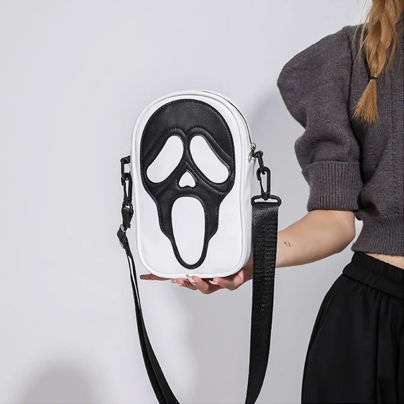 Halloween Ghost Crossbody Bag — Skull Shoulder Bag for Women & Girls, Y2K Punk Hiphop Skeleton Handbag