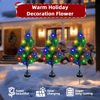 Outdoor Solar Christmas Tree Lights - Waterproof LED Garden Lamps for Lawn, Patio & Landscape Decor