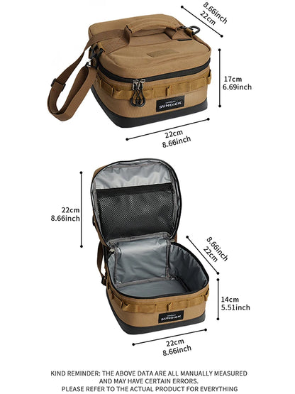 Camping Insulated Bowl & Cup Storage Bag – Outdoor Portable Lunch Bag, Available in Black, Brown, Army Green, and Camo