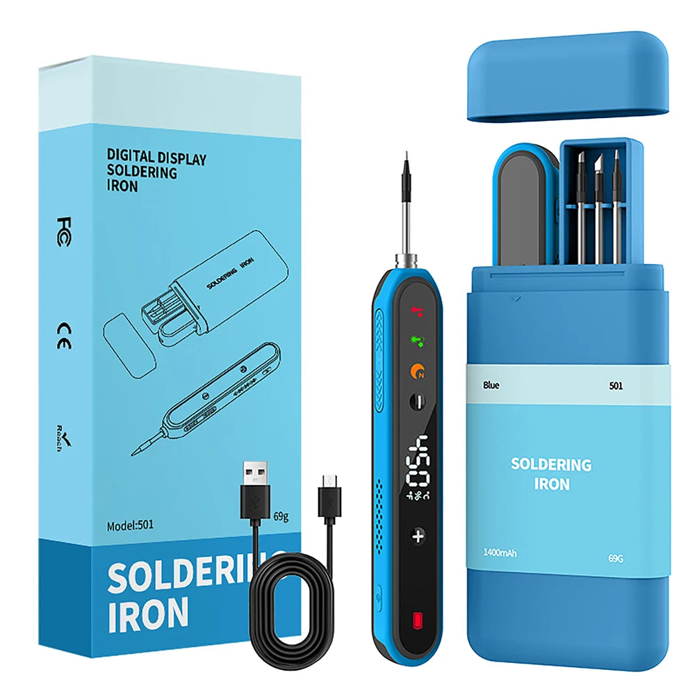 Portable Type-C Digital Soldering Iron Kit – 8-15W Fast Heating Adjustable Temperature Mini Repair Tool