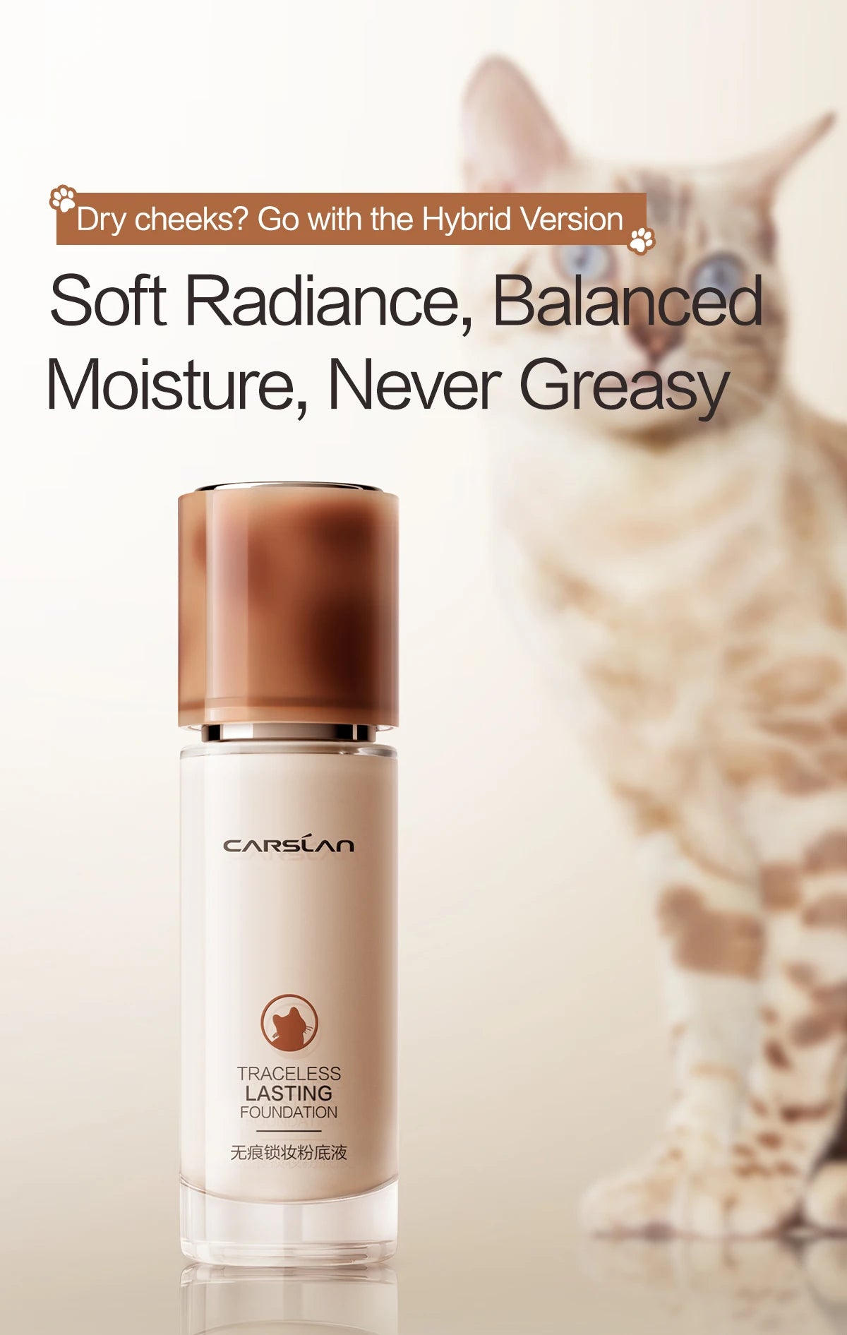 CARSLAN Long-Lasting Moisture Matte Liquid Foundation – Full Coverage Concealer, Whitening & Oil Control Face Base Makeup