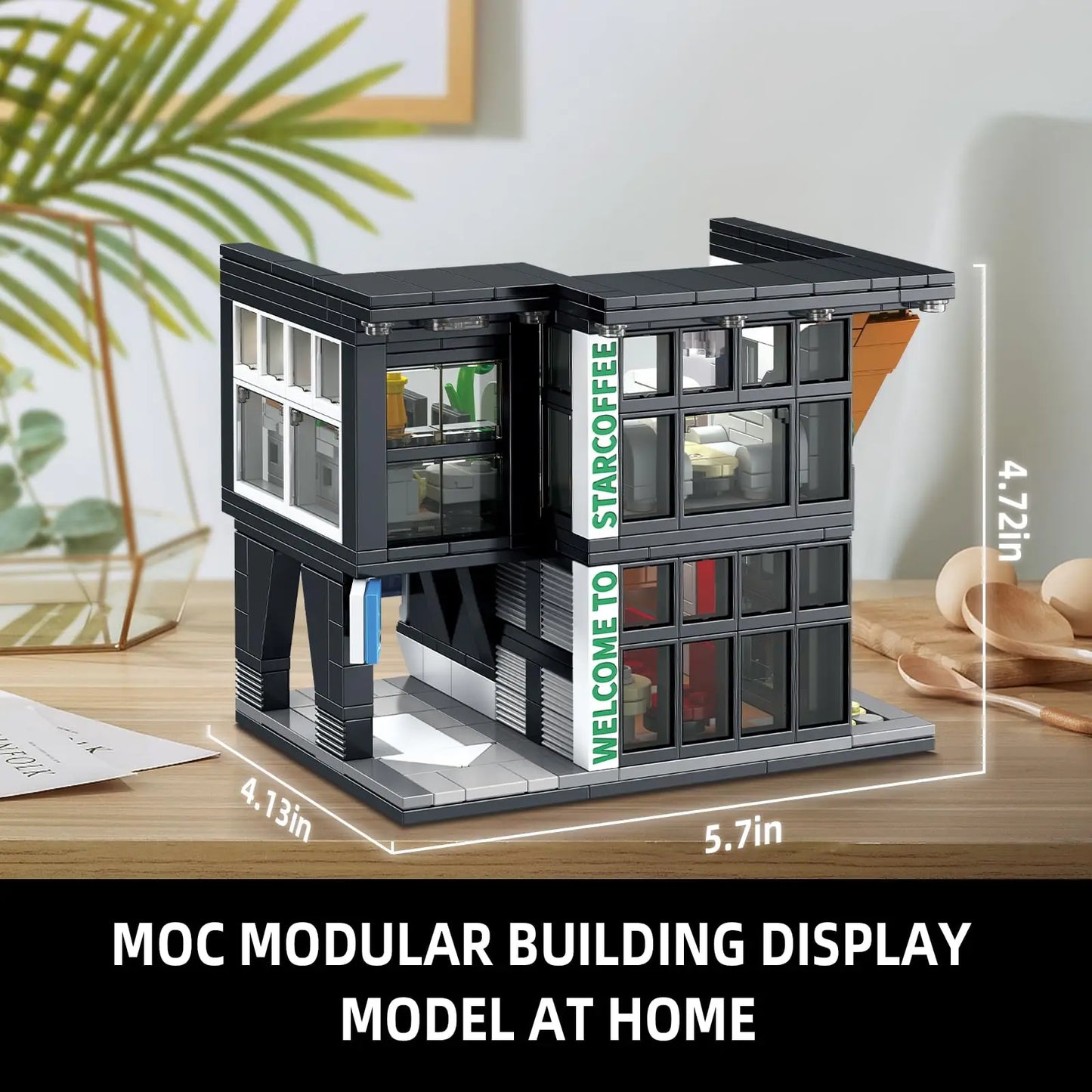 City Coffee House Building Blocks Set – 581 PCS Street View Construction Toy with Lights, Perfect Christmas Gift for Kids and Adults