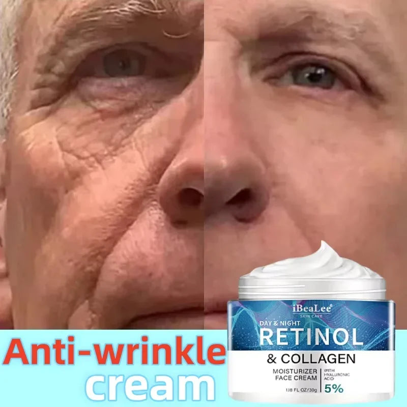 Men’s Retinol Anti-Wrinkle Cream – Collagen Firming Moisturizer for Face & Neck, Korean Anti-Aging Skin Care
