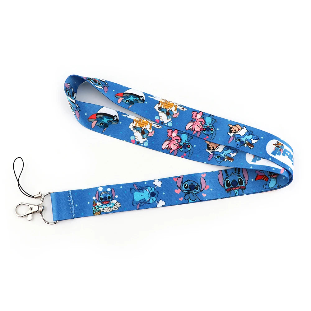 Cute Alien & Angel Cartoon Credential Holder Lanyard for Key, Card Badge & Gym Accessories