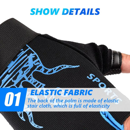 Heavyweight Gym Training Gloves — Men & Women Half-Finger Non-Slip Weightlifting Gloves with Wrist Support