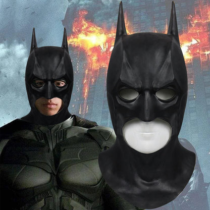Cafele 2022 Batman Cosplay Costume for Men – Bruce Wayne Halloween Outfit with Black Latex Masquerade Mask