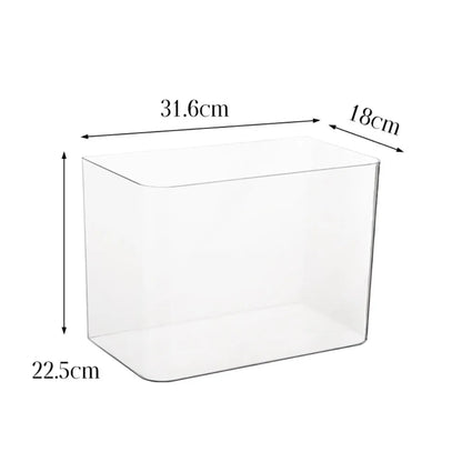 PET+ABS Transparent Fish Tank with Lid – Drop-Resistant Aquarium & Hydroponic Turtle Tank for Home
