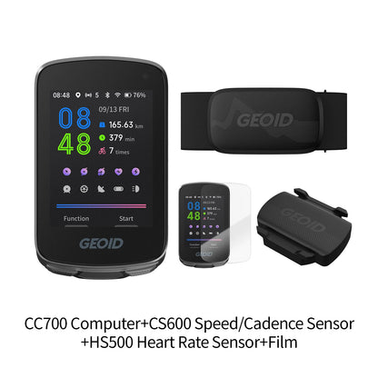 GEOID CC700/PRO Bike Computer - Wireless Color Screen Cycling Speedometer with ANT+, WiFi, IPX7 Waterproof & Odometer