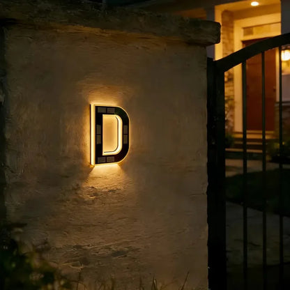 Custom Solar LED House Numbers - Waterproof Luminous Address Sign for Outdoor Wall & Door Decor