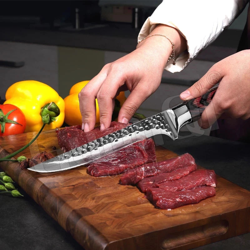 Handmade Stainless Steel Chef Boning Knife - Sharp Meat Cleaver, Fishing Knife, and Butcher Tool for Slicing