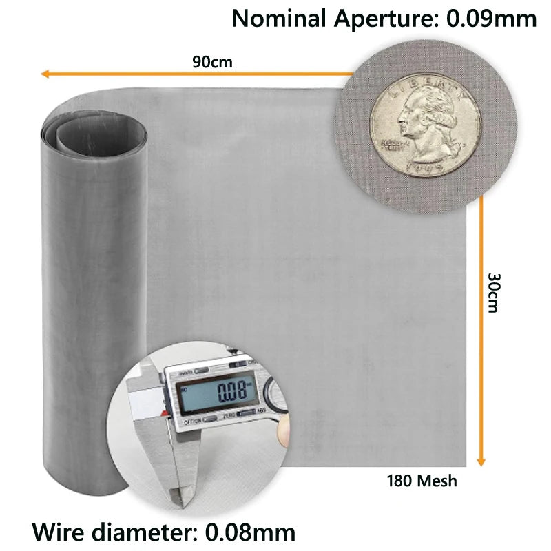 304 Stainless Steel Mesh Filter Sheets 4–400 Mesh Woven Wire Screen 1–5pcs High Quality Filtration Mesh