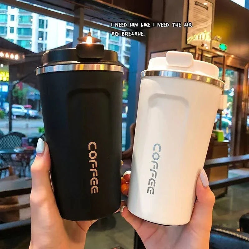 380/510ml Stainless Steel Coffee Cup - Travel Thermal Mug with Leak-Proof Design - Thermos Bottle for Tea and Coffee - Office Business Style