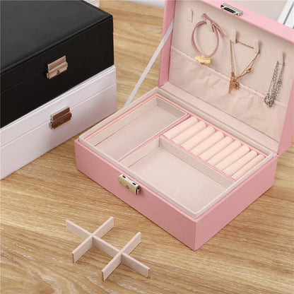 Large Capacity Jewelry Storage Box – Multi-Compartment Organizer for Rings, Necklaces & Earrings