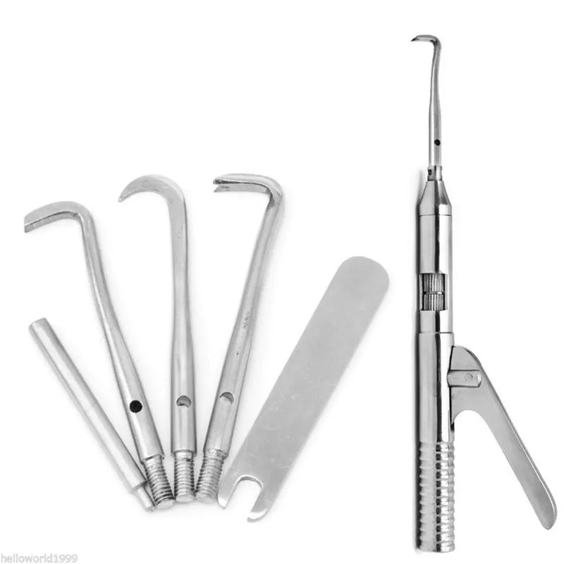 Dentistry Automatic Single-Handed Crown Remover Gun – Stainless Steel Surgical Tool with 3 Tips