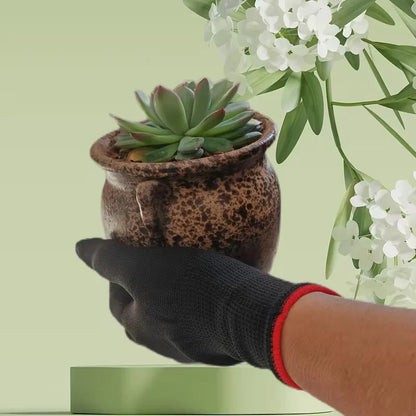Breathable Nylon Garden Work Gloves - Lightweight Gloves for Digging & Planting