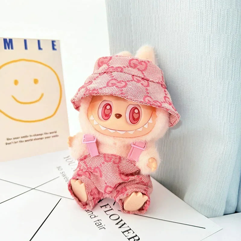 Anime Labubu Doll Clothes — Fashion Overalls for Labubu Idol V1/V2, 15/17cm Plush Doll Clothing Accessories, In Stock