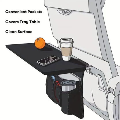 Dark gray large - high-speed rail bag airplane meal bag table board storage bag