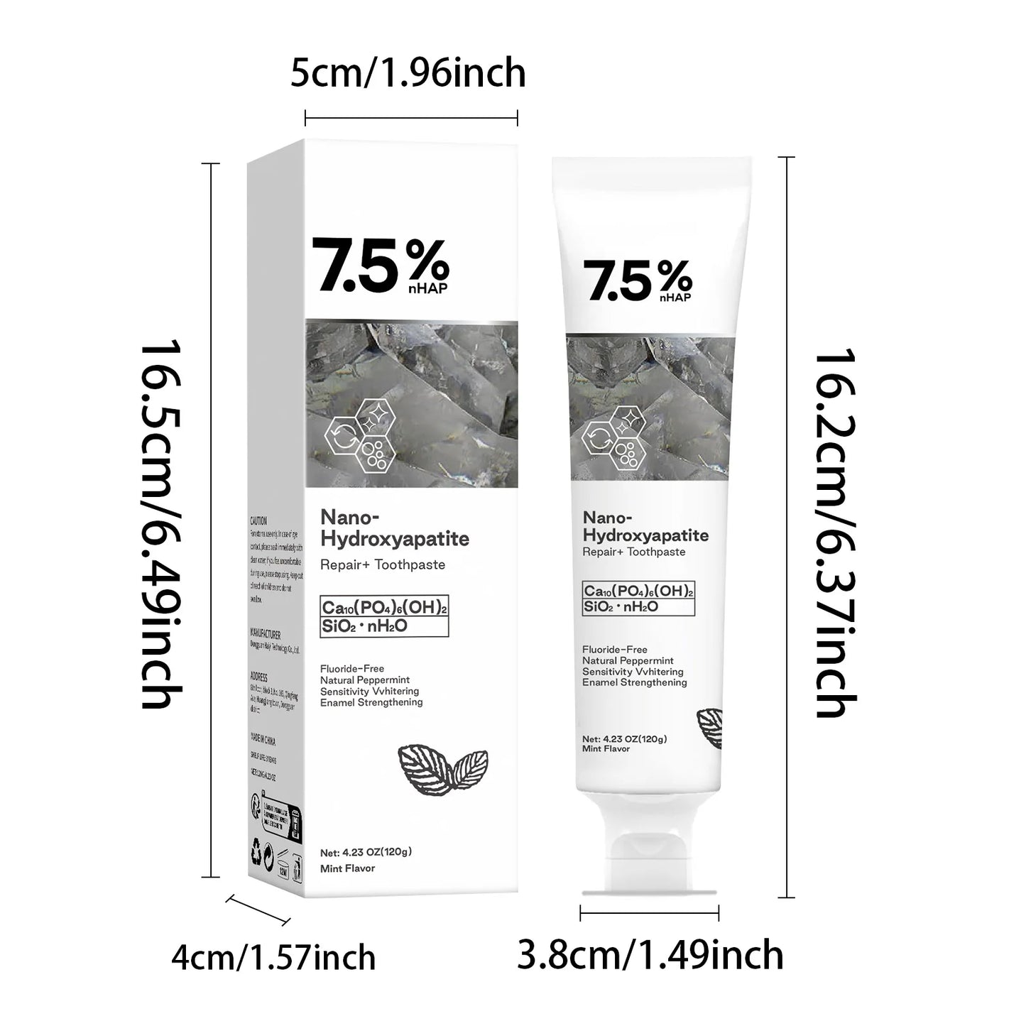 120g Nano Hydroxyapatite Toothpaste – Removes Coffee & Tea Stains, Freshens Breath, Prevents Cavities, Dental Care