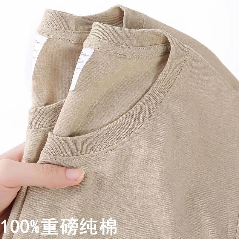 100% Cotton Unisex T-Shirt – Solid Color O-Neck Short Sleeve Tops for Men & Women, Summer Korean Loose Fit M-4XL