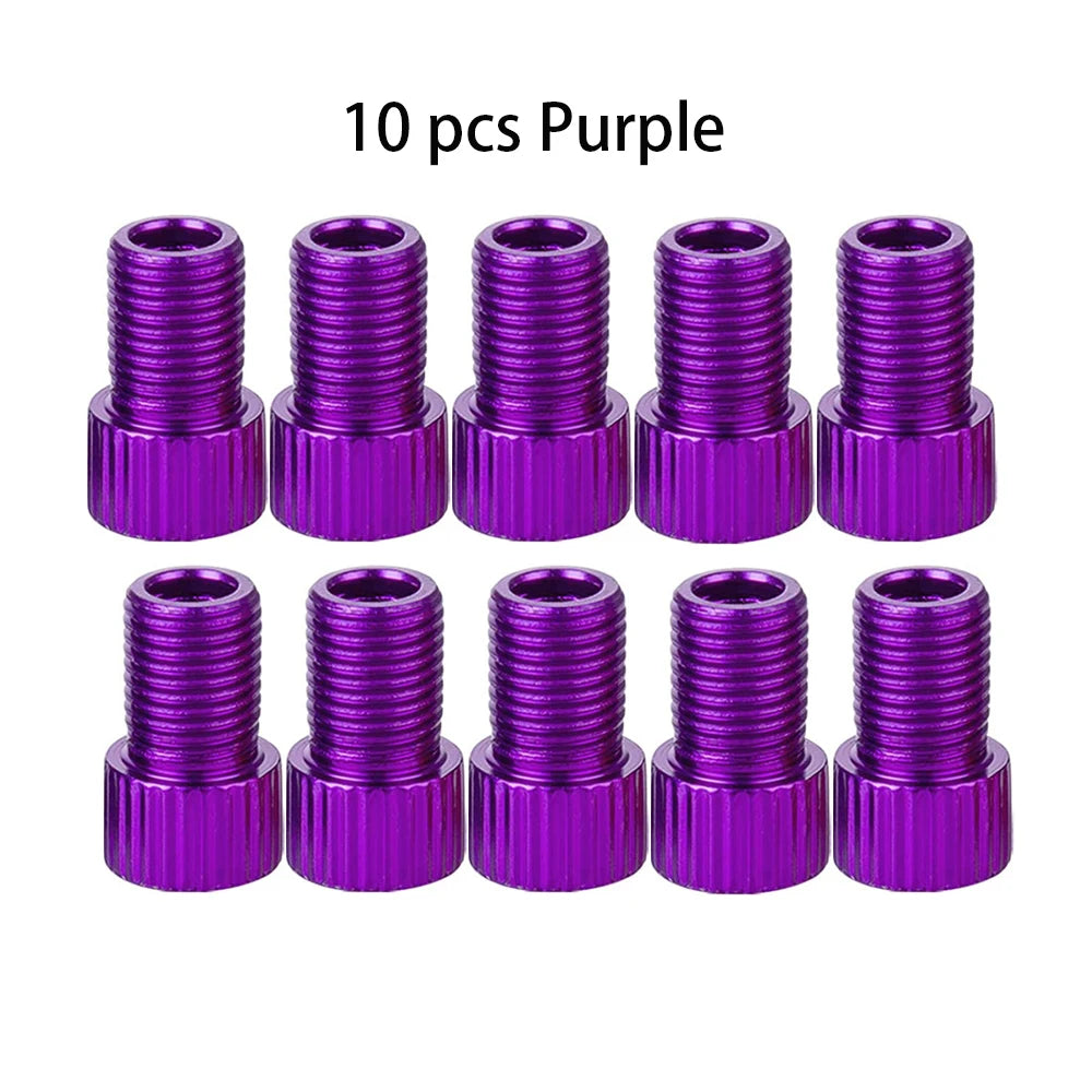 10-Color Aluminum Bicycle Valve Adapter – PRESTA to SCHRADER Converter for Bikes & Cars
