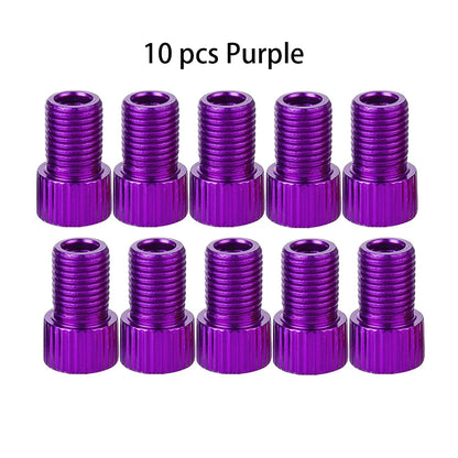 10-Color Aluminum Bicycle Valve Adapter – PRESTA to SCHRADER Converter for Bikes & Cars