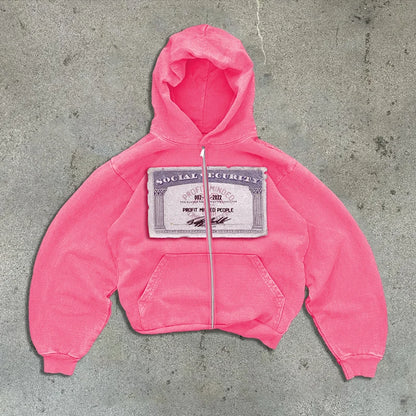 Y2K Retro Autumn Hoodies for Men & Women – Personalized Printed Street Style Long Sleeve Hooded Cardigan
