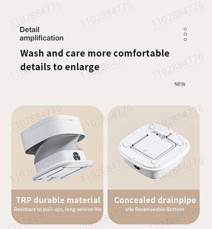 10L High-End Foldable Portable Washing Machine – Large Capacity with Blue Light, Timed Washing & Dehydration