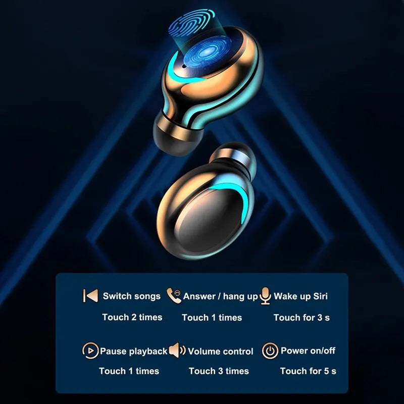 F9 Wireless Earphones Bluetooth TWS LED Display | Binaural Waterproof Headset HD Calling | CVC 8.0 Noise Reduction Headphones
