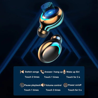 F9 Wireless Earphones Bluetooth TWS LED Display | Binaural Waterproof Headset HD Calling | CVC 8.0 Noise Reduction Headphones