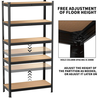 150-200CM Heavy Duty Garage Storage Shelves – 1929LBS Load, Adjustable 4/5 Tier Metal Racking for Home & Warehouse