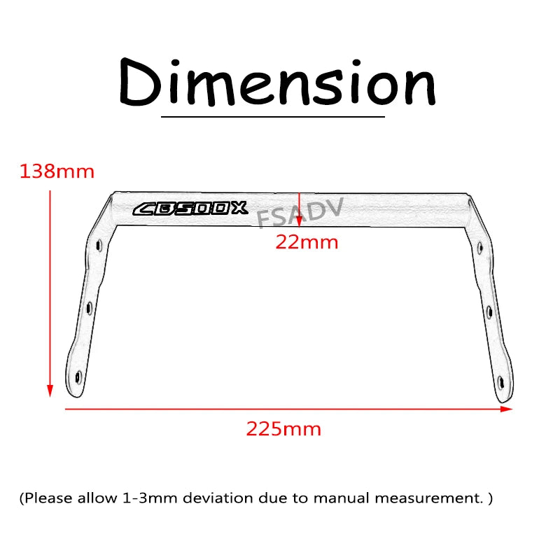 GPS & Smartphone Navigation Plate Bracket – Compatible with HONDA CB500X (2016-2023) Motorcycle Accessories