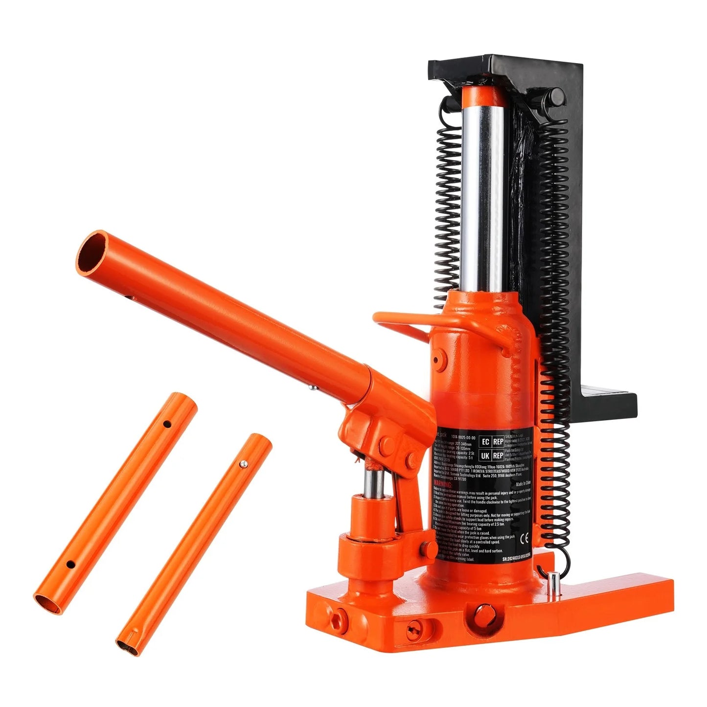 SucceBuy Hydraulic Toe Jack 2.5T – 5T Top Lift Capacity Machine Jack with 0.8–5.3in Toe & 8.9–13.4in Top Height
