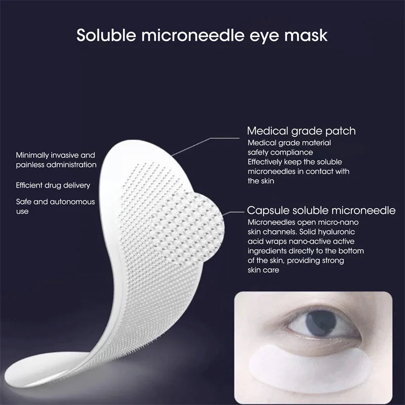 Micro-Needle Hyaluronic Acid Eye Patch – Anti-Wrinkle Moisturizing Eye Mask for Fine Lines Removal