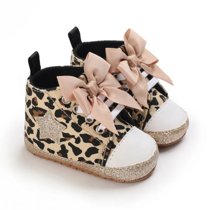 Infant Leopard Print Pre-Walker Shoes - Soft Sole Baby Sneakers for Spring & Autumn, 0–1 Year Daily Footwear