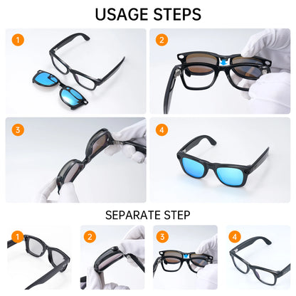 Hibloks Polarized Clip-On Lenses for Ray-Ban Meta Wayfarer RW4006 – UV Protection & Anti-Glare