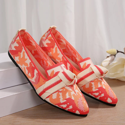 Women's Luxury Loafers Ballet Flats – Pointed Toe Slip-On Shoes with Low Heel, Barefoot Comfort & Butterfly Design